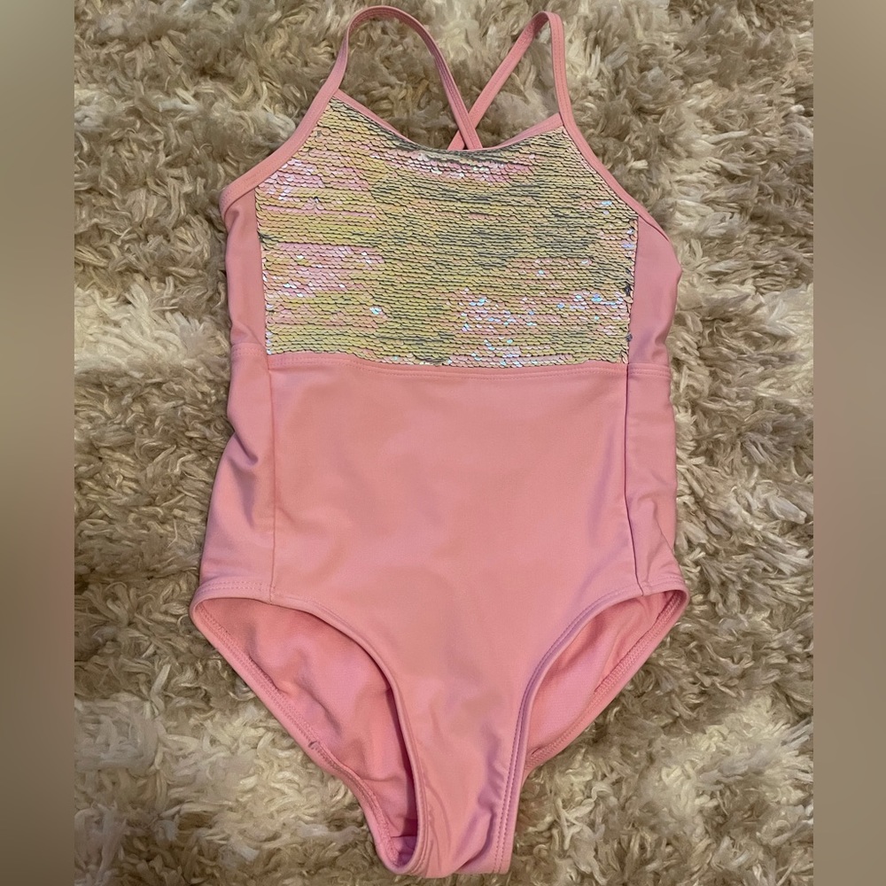 Target More Than Magic pink flip sequin one piece swimsuit-Sz 6/6x